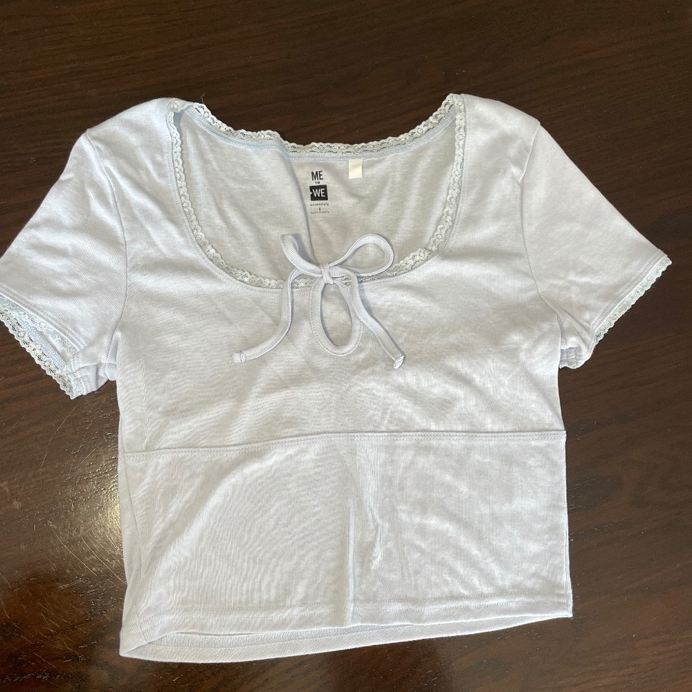 Baby Blue Cropped Tee